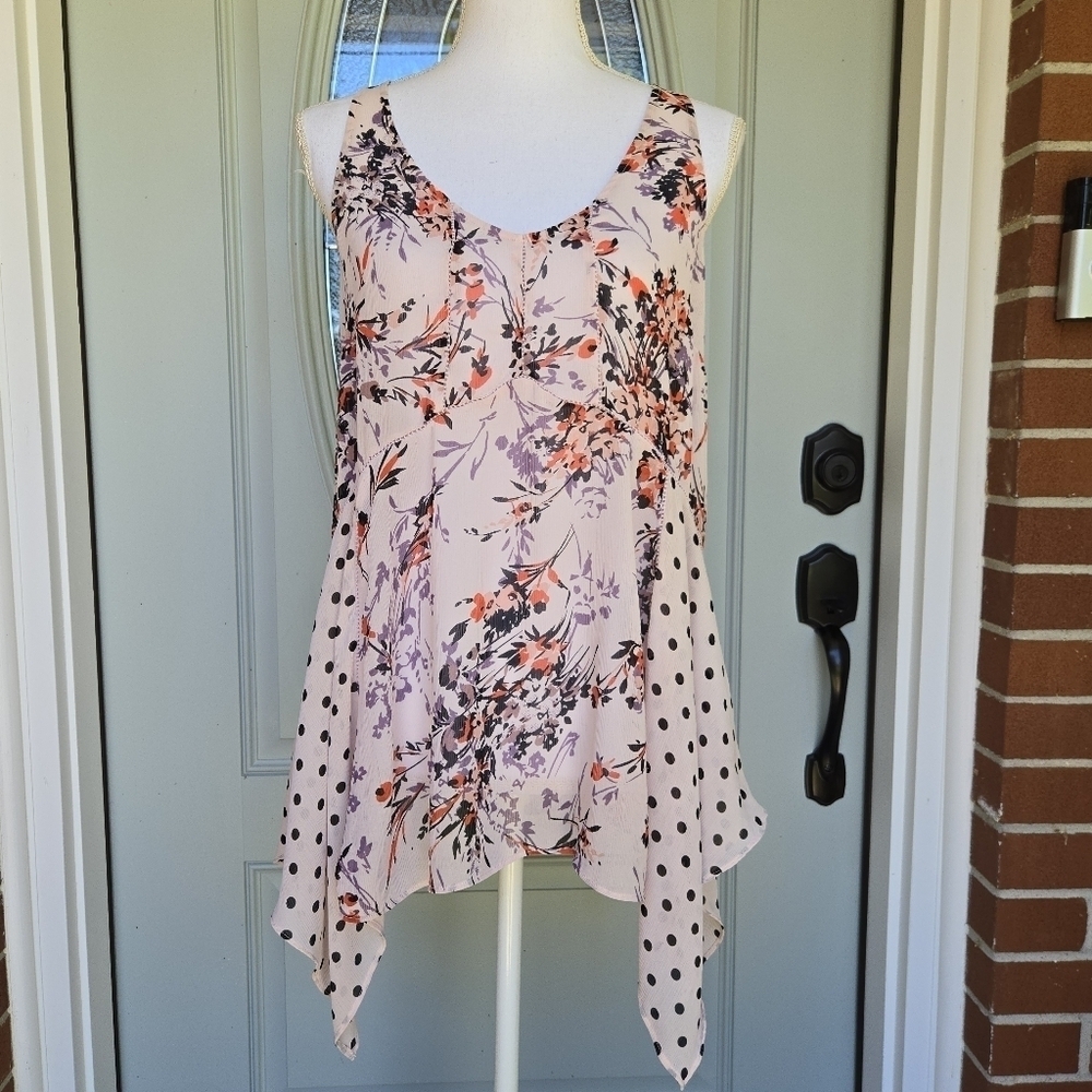 Anthropologie Vanessa & Virginia Gardenpop Hanky Hem Tank